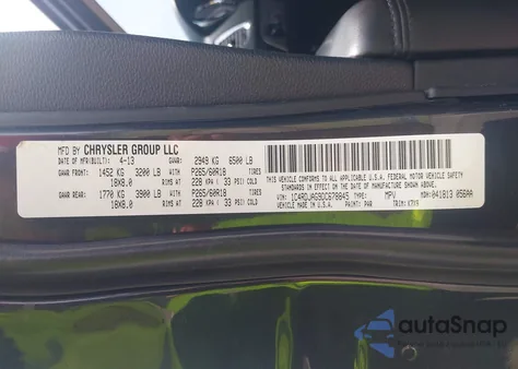 2013 Dodge Durango Sxt z USA, uszkodzony, nr VIN 1C4RDJAG9DC678845